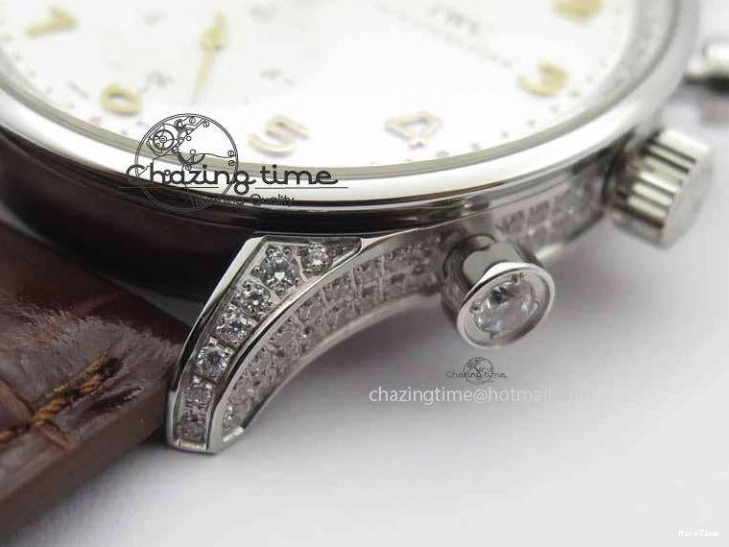 MIROTIME 0507 Portuguese IW3714 Diam ZF V2 1:1 Best Edition White Dial RG Numbers On Brown Leather Strap A79350 (Slim Movement) Fashionable 7246